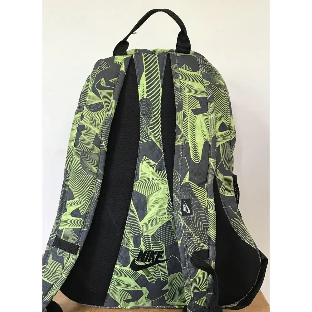 Nike Black Green Backpack School Book Travel Carry On Athletic Gym Bag 19